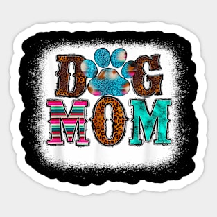 Women Tie Dye Leopard Dog Mama for Mom Mother's Day Dog love Sticker